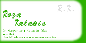 roza kalapis business card