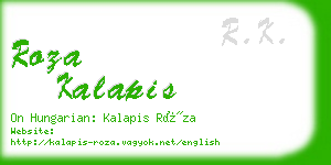 roza kalapis business card